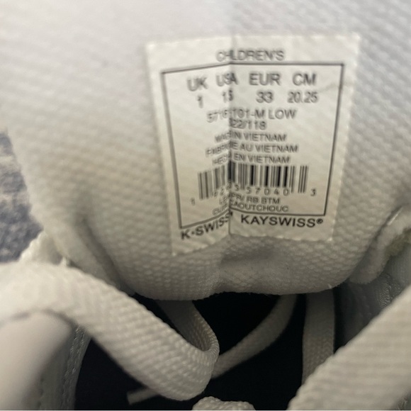 K-Swiss Kids' Classic VN Sneaker Little Kid White size 1.5 - Picture 6 of 6
